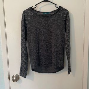 Prana grey long sleeved top is size small.